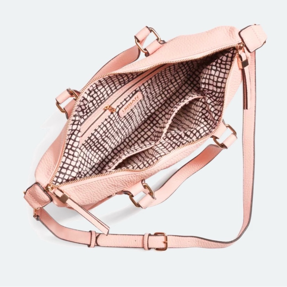 Blush Pink Pebbled Tote Bag Urban Expressions Torrey Purse Satchel Handbag - Picture 2 of 10